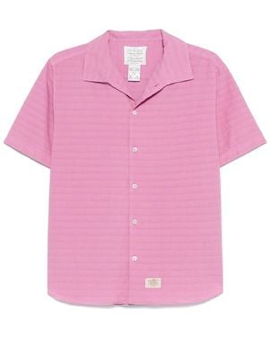 RANRA Sun Stripy Cotton S/S Shirt - Pink