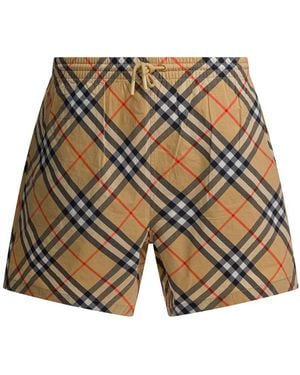 Burberry "Check" Beach Shorts - Blue