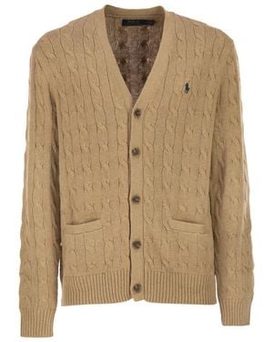 Polo Ralph Lauren Cotton Cable Knit Cardigan - Natural