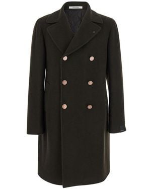 Tagliatore 'Arden' Double-Breasted Coat With Notched Revers - Black