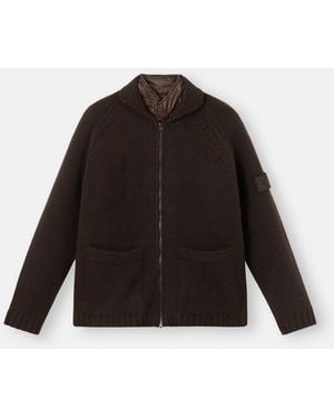 Stone Island Cashmere Zipped Jumper - Black