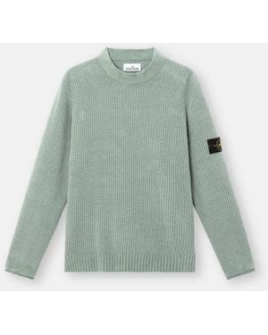 Stone Island Jumper In Cotton Chenille - Green