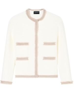 Emporio Armani Crewneck Blazer Jacket - White