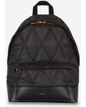 Balmain Diamond Quilted Backpack - Black