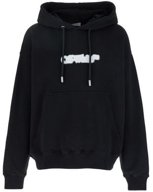 Off-White c/o Virgil Abloh 'Spray Arrow Skate' Hoodie With Logo Lettering On The Front And Maxi Logo Print On The Rear - Blue