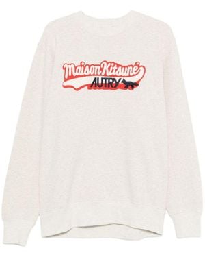 Autry Rewneck Sweatshirt With Print - White