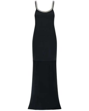 Tom Ford Asymmetrical Crystal Train Dress - Black