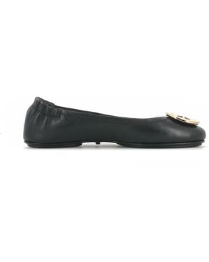 Tory Burch Minnie Travel Ballet With Metal Logo - Black