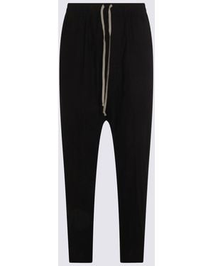Rick Owens Cotton Drawstring Long Pants - Black
