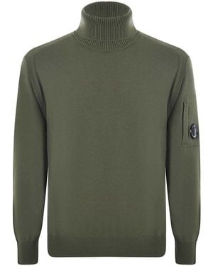 C.P. Company Wool Blend Turtleneck - Green