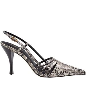 Michael Kors Python-Effect Leather Slingback - Metallic