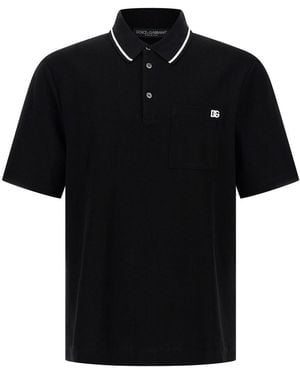 Dolce & Gabbana Embroidery Polo Shirt - Black