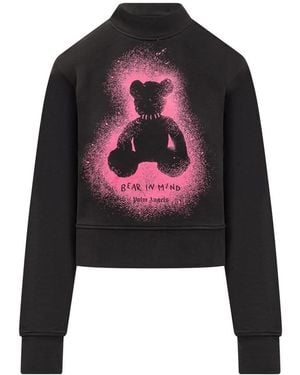 Palm Angels Spray Bear Crew - Black