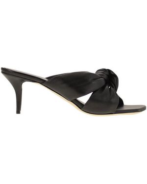 サンダル・ミュール FABIANA FILIPPI Sandal mules on heel and knot Fabiana Filippi 60mm knot-detailed Leather Sandals | Black