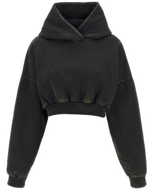 Entire studios 'Cropped Heavy Hood' Sweatshirt - Black