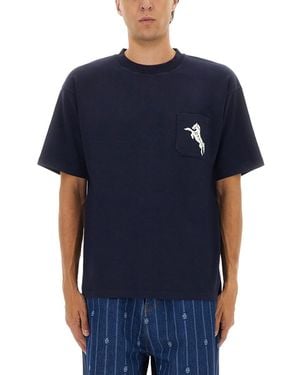Drole de Monsieur T-Shirt "Le Emblème Chevaux" - Blue