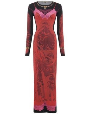 Marine Serre Maxi Dresses - Red