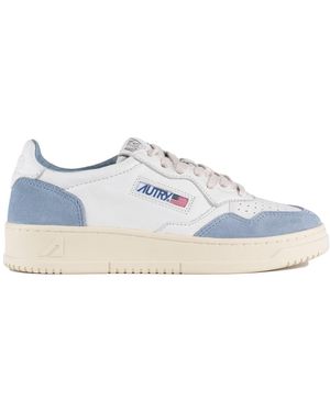 Autry And Light Leather And Suede Medalist Low Trainers - Blue