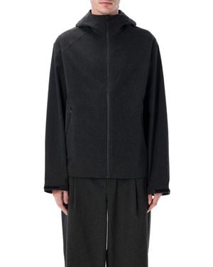 Hiking Patrol Waypoint Texture Hooded Jacket - Black