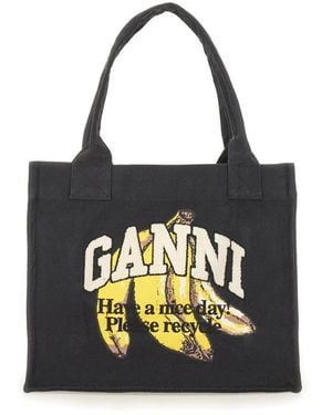 【売れ筋】GANNI ブラックコットントートバッグ Women's Tote Bags | Spacious, Stylish & Versatile | GANNI US
