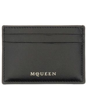 McQueen Card Holder With Logo - Black