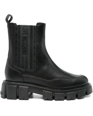 Love Moschino Ankle Boots With Sole - Black