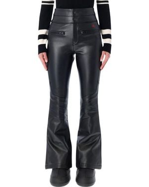 Perfect Moment Faux Leather Flared Ski Pants - Black