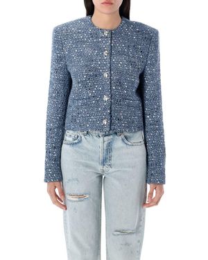 Anine Bing Amber Tweed Jacket - Blue