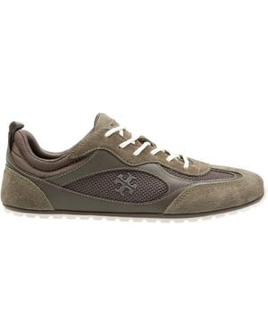 Tory Burch Suede And Mesh Sneakers - Brown