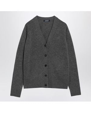 Max Mara Grey Wool Cardigan - Black