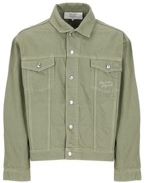 Maison Kitsuné Cotton Jacket With Classic Collar And Flap Pockets - Green