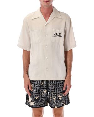 Amiri Hollywood Print Bowling Shirt - Grey