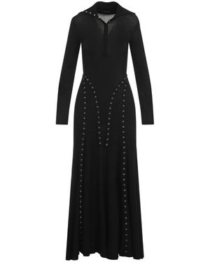 Simone Rocha Chic Ribbed Mini Dress With Studded Details - Black