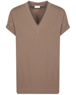 Brunello Cucinelli T-Shirts - Brown