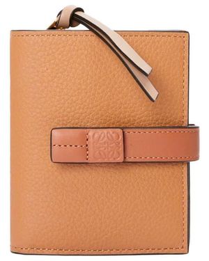 Loewe Compact Zip Wallet In Soft Grained Calfskin Accessories - Orange