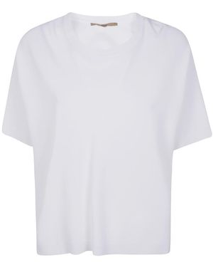 Roberto Collina Short Sleeves Oversized Round Neck - White