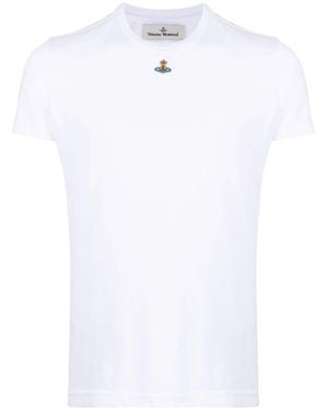 【送料&関税込】Vivienne Westwood Peru T-shirt In White Cott VIVIENNE WESTWOOD | Peru T-Shirt | Men | Slim Fit T-Shirts
