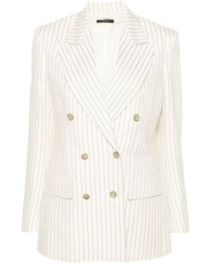 Tom Ford Wool Double-Breasted Jacket - White