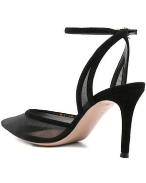 Gianvito Rossi Organza Suede Decollete T.085 Shoes - Black