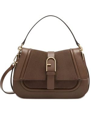 Furla Flow M Top Handle Bags - Brown