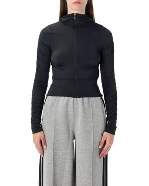 adidas Originals Black Ruched Training Jacket - Blue