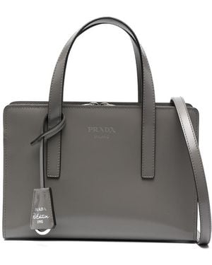 Prada Re-Edition 1995 Mini Brushed Leather Bags - Gray