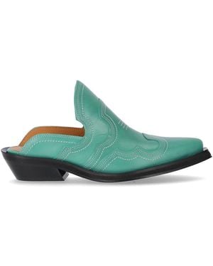 Ganni Western Green Mule