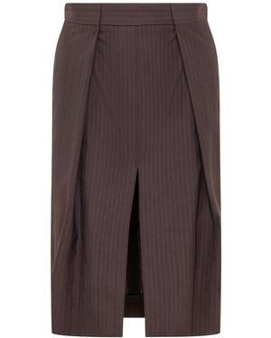 Victoria Beckham Midi Skirt - Brown