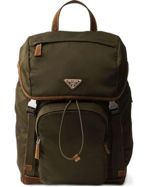 Prada Re-Nylon And Suede Backpack Bags - Black