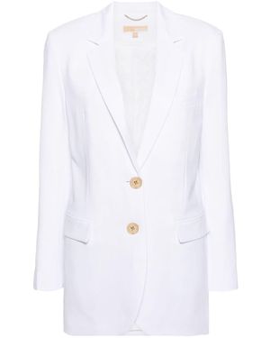 Michael Kors Single-Breasted Blazer Jacket - White
