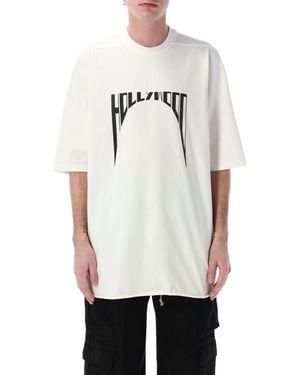 Rick Owens Oversized Cotton T-Shirt With Hollywood Print - White