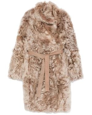 Yves Salomon "manteau 95cm" Jacket Clothing - Natural