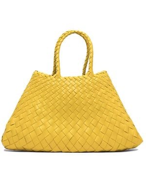 Dragon Diffusion Santa Croce Small Tapered Leather Straps 33X20X13 Cm - Yellow