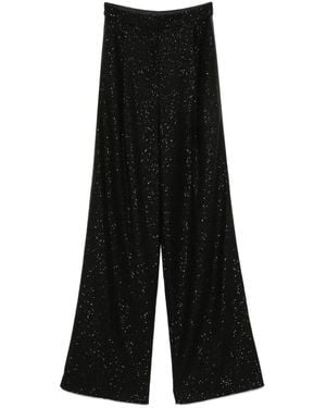 Max Mara Sequin Embellished Wide-Leg Trousers - Black